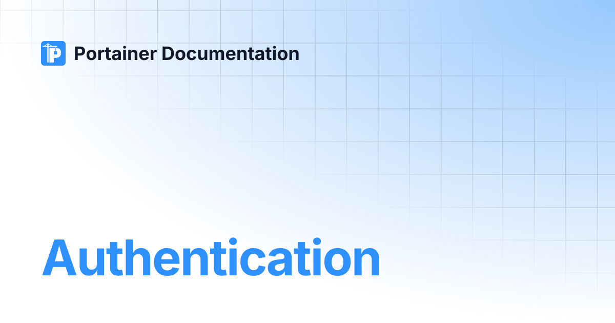 Authentication | Portainer Documentation